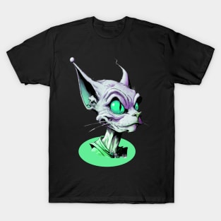 ALIEN CAT MONOCROMATHIC T-Shirt